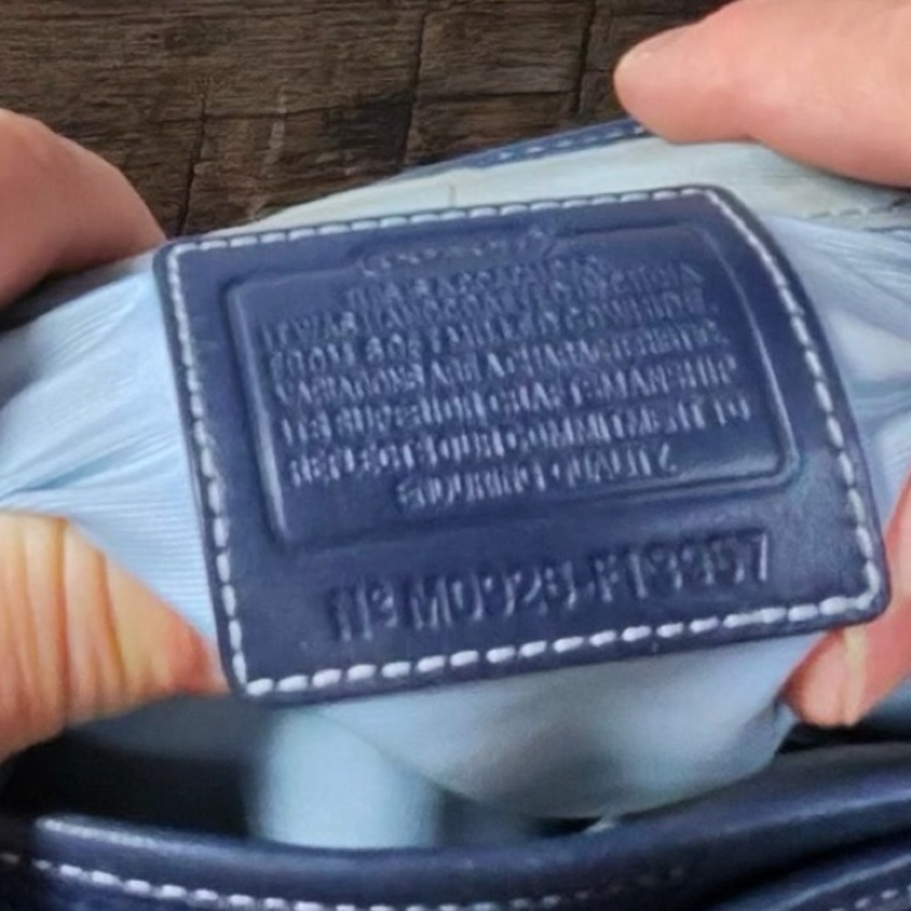 Coach Dark Blue Crossbody Bag Purse - Picture 9 of 13